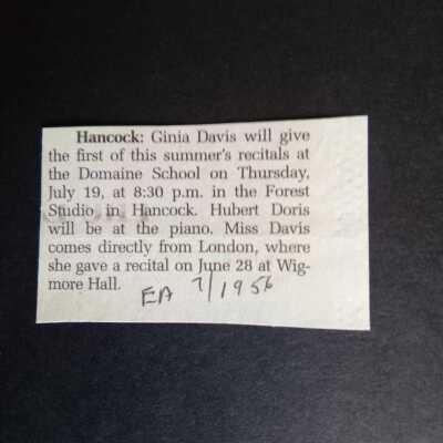 1956 July recital announcement