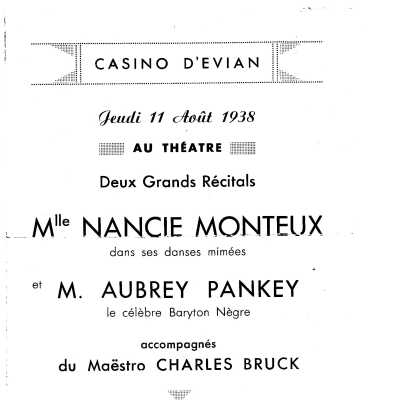 1938 Concert Program in Casino D'Evian