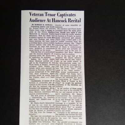 Tenor recital review at Monteux