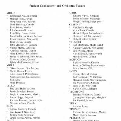1990 Students and Concert Programs