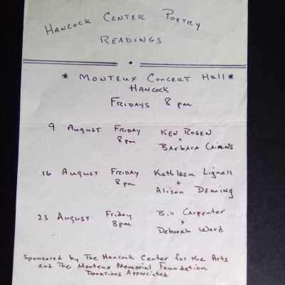 Hancock center poetry readings