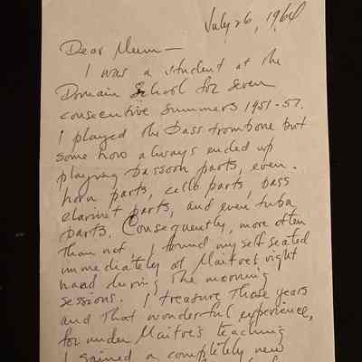 Letter of Appreciation/Condolence to “Mum” of 07/26/64 from Wm F. (Bill) Cramer