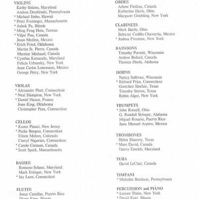 1987 Concert Programs