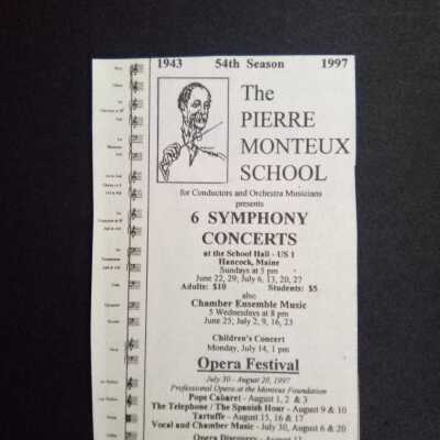 1997 Symphony and Opera schedule
