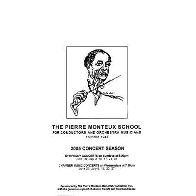 2005 Symphony Concert Programs & Conductor Biographies