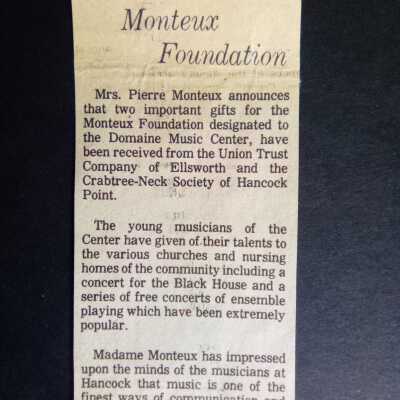1974 gifts to Monteux Foundation