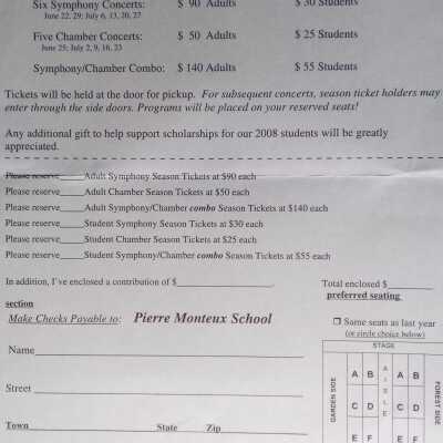 2008 season concert tickets order form