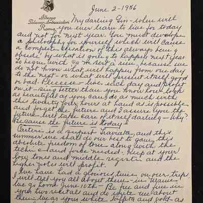 1956 Handwritten Letter