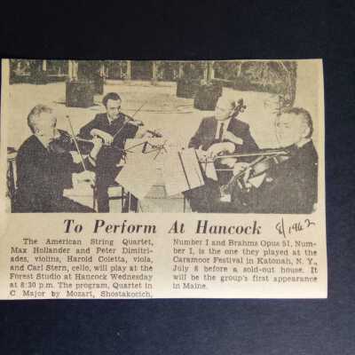 1962 August American String quartet at Monteux