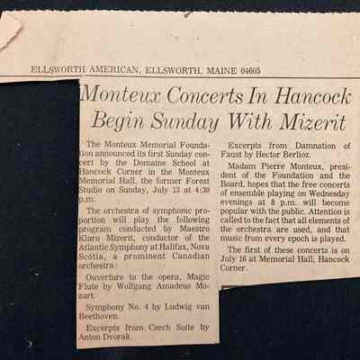 EA Notice of concerts and free Wednesday ensemble concerts, no date.