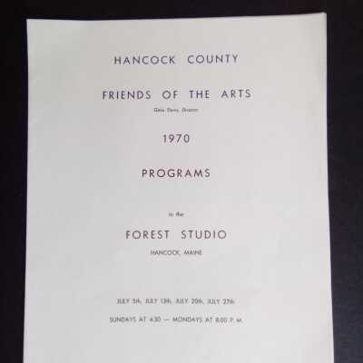 1970 forest studio Hancock county friends of the arts