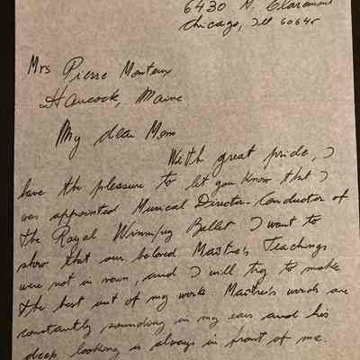 Undated Letter to Doris Monteux from Carlos Rausch