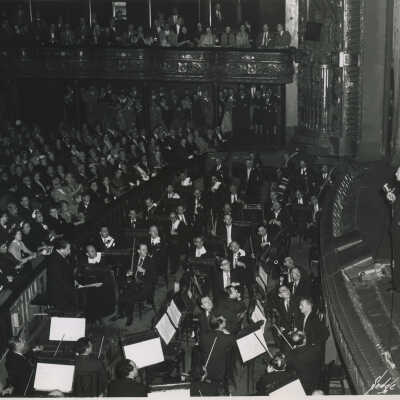 Pierre Monteux and Rudolph Bing at Metropolitan Opera, 1955