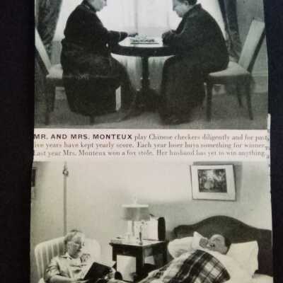 Doris & Pierre (Chinese Checkers & reading at bedside photos)