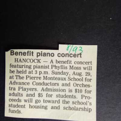 1993 benefit piano concert