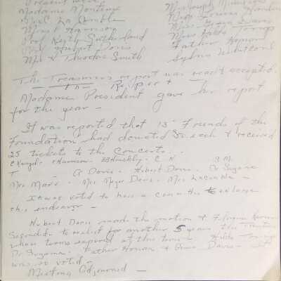 Early Pierre Monteu Memorial Foundation (PMMF) minutes