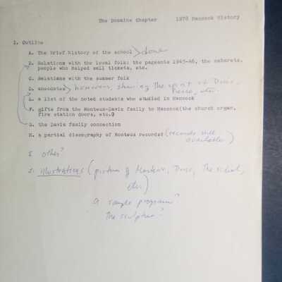 Notes for 1978 history of Hancock