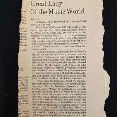 Davis Eulogy of Doris 1984