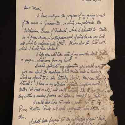 John Canarina Letter to Mum - Doris Monteux, November 11, 1964