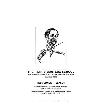 2006 Symphony Concert Programs & Conductor Biographies