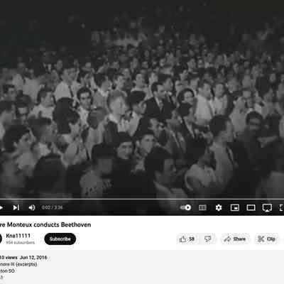 Pierre Monteux conducts Beethoven (Leonore III (excerpts) Boston Symphony Orchestra [YouTube]