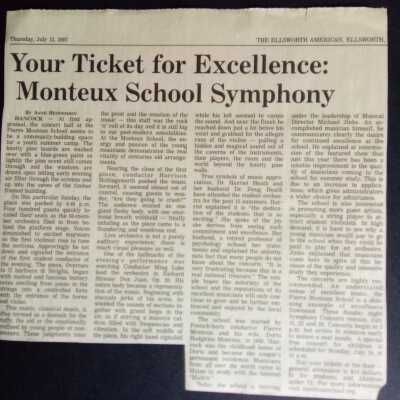 Ticket for excellence: Monteux School Symphony [2007]
