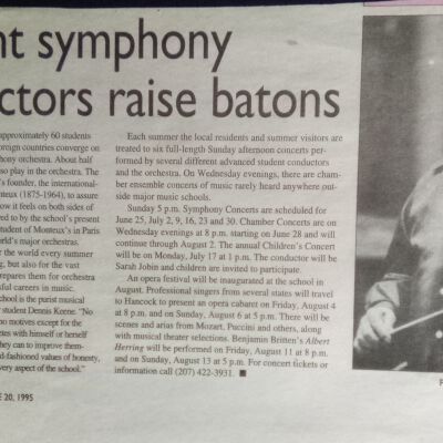 Article: Student symphony conductors raise batons (1995)