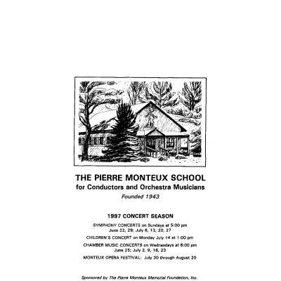 1997 Concert Programs (includes Children's Concert) and Conductor Biographies