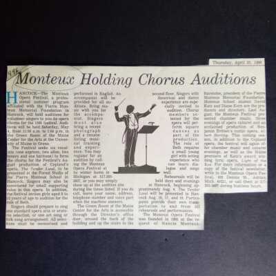 Monteux chorus auditions