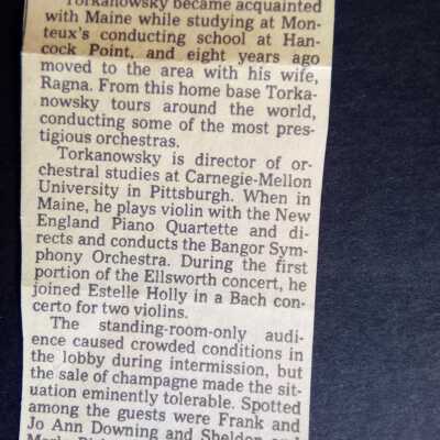 Concert dedicated "to the memory and spirit of the late Doris Monteux" by Werner Torkanowsky