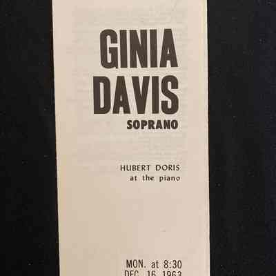 Ginia Davis Program 1963