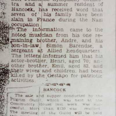 Nazi's kill Monteux family members [December 12, 1944 - Ellsworth American?]