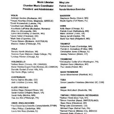 2003 Students, Concert Programs, Curriculum & Conductor Biographies