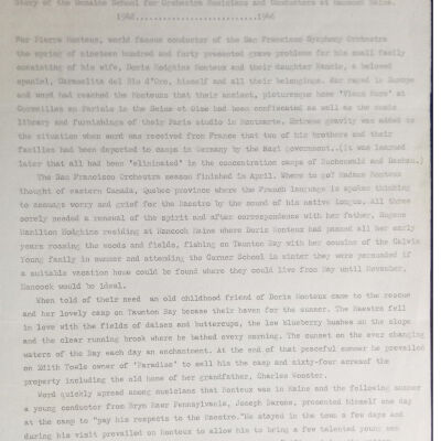 Early descriptions of Monteux School