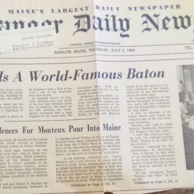 Pierre Monteux Dead at 89 (Bangor Daily News 7 /2/ 64)
