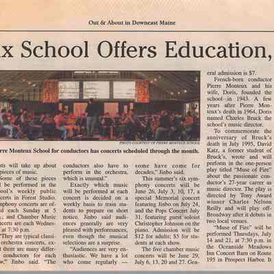 Monteux School Offers Education, Music (July, 2005)
