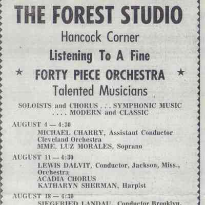 Newspaper Ad for 1968 Season Concerts