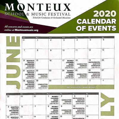2020 Calendar of Events: Conductor Seminars, Instrumental Audition Workshops & Concert Broadcasts from Previous
