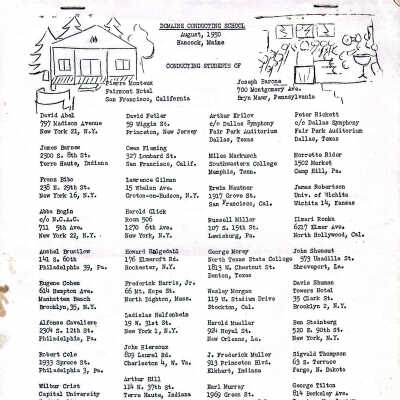 1950 Students, Conductors and Programs