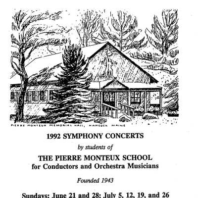 1992 Symphony Concert Programs (including Children's Concert)