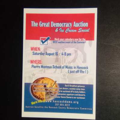 The Great Democracy Auction & Ice Cream Social [flyer]