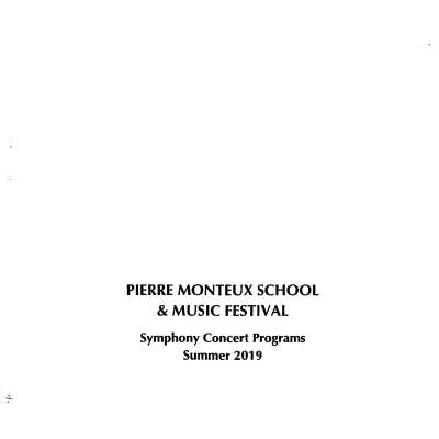 2019 Symphony Concert Programs