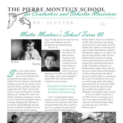 2003 Newsletter (Fall)