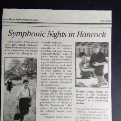 Symphonic nights in Hancock [Ellsworth American Out & About July, 2000]