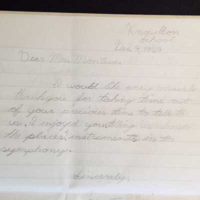 Thank you notes from Knowlton school