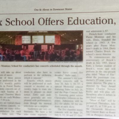 Ellsworth American "Out & About" supplement article about Monteux School (2005)