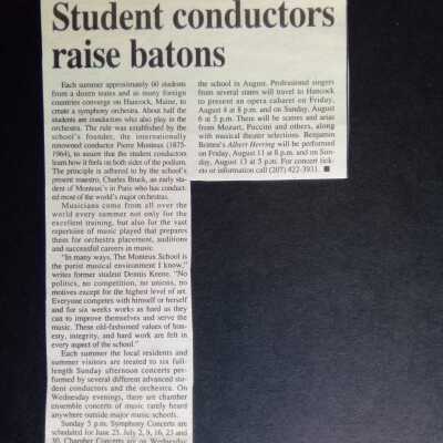 1995 concert season announcement