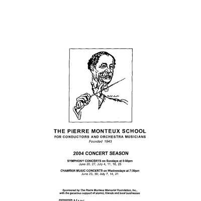 2004 Symphony Concert Programs & Conductor Biographies
