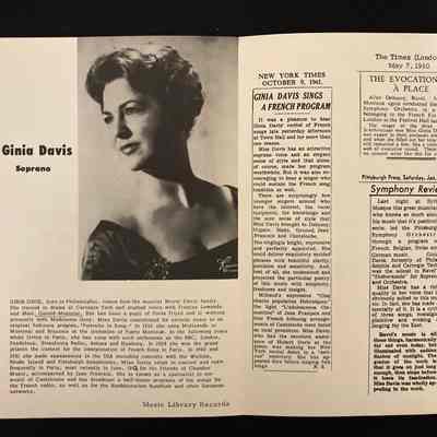 Ginia Davis Reviews 1960–1961