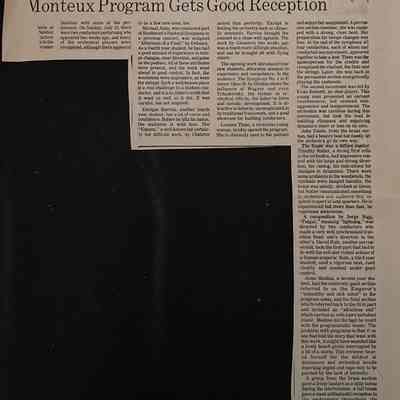 Monteux program gets good reception
